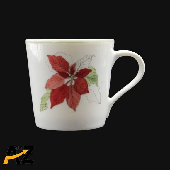 Vintage Block Spal Poinsettia Pattern China Demitasse Cup Saucer Set - Set of 4 - Picture 2 of 12